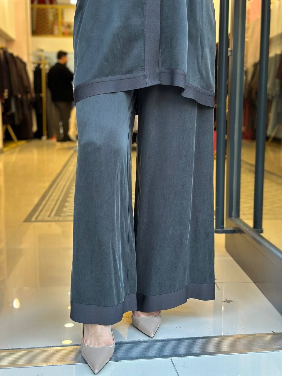 Miss Dalida 3267801 Haki Geniş Paça Klasik Pantolon