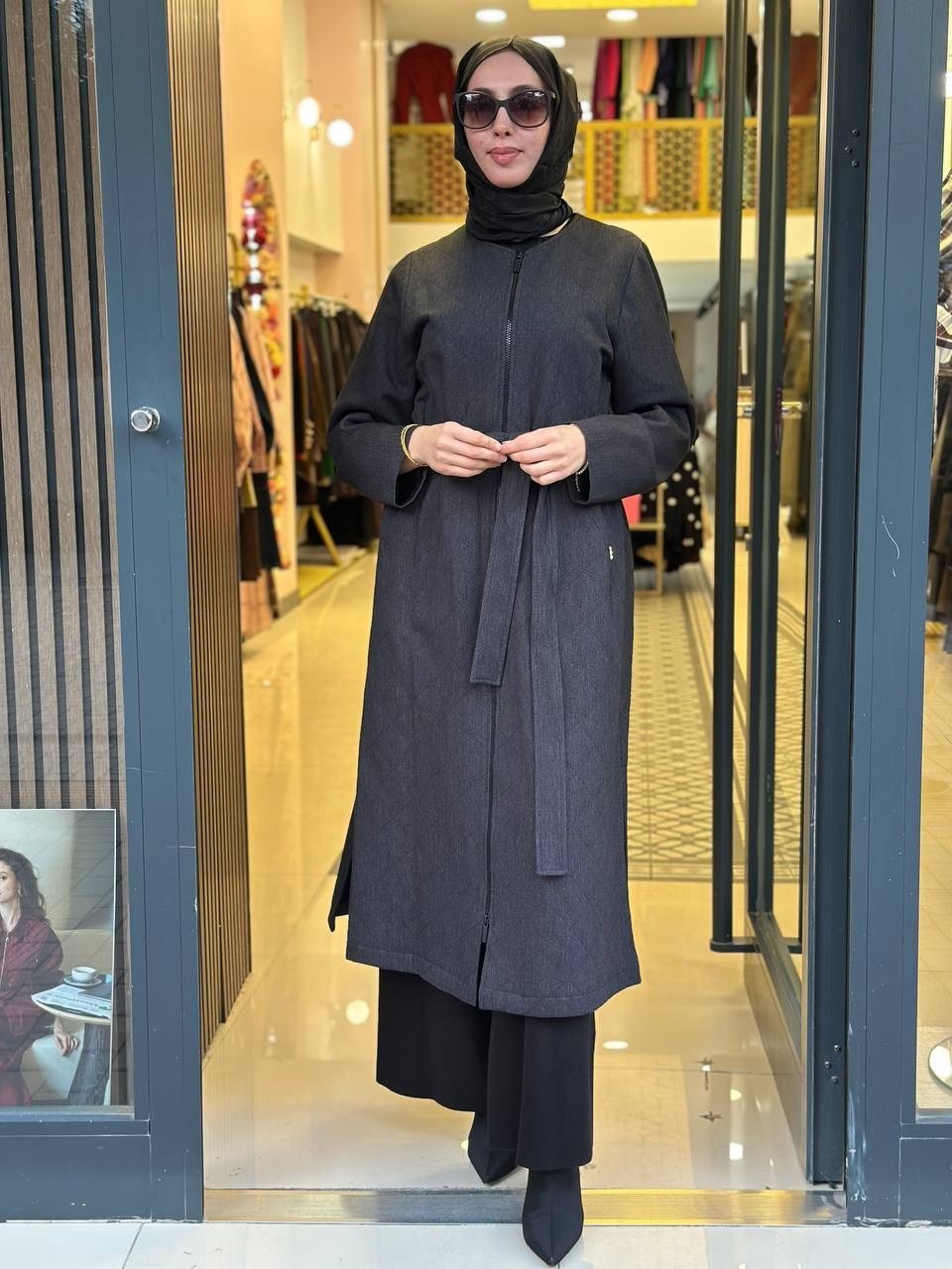 Miss Dalida 3268276 Triko Astarlı Siyah Denim Kap 