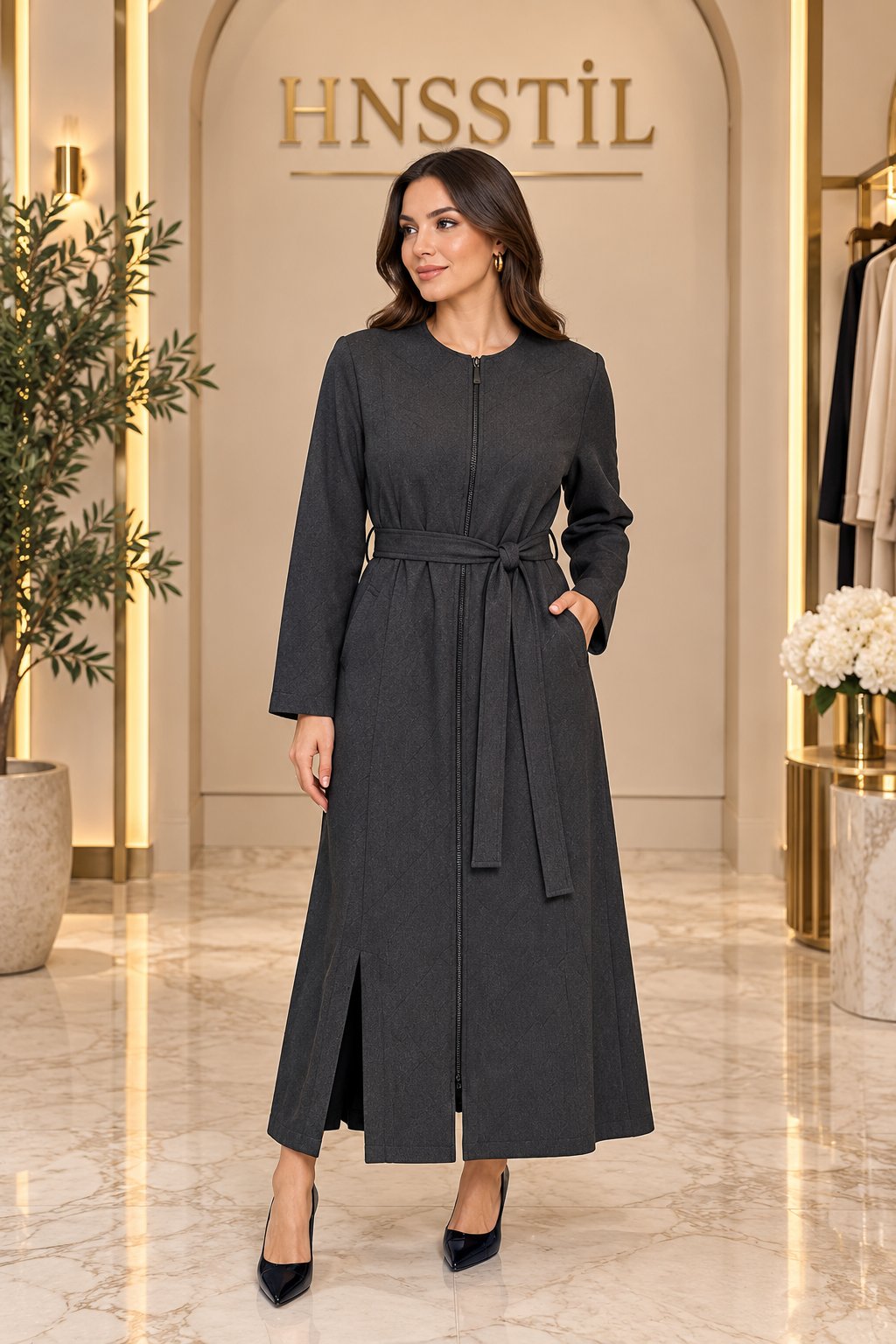 Miss Dalida 3268276 Triko Astarlı Siyah Denim Kap 