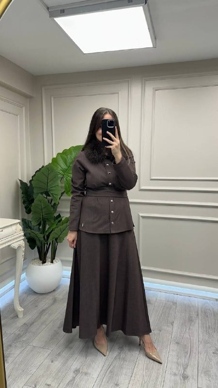 Miss Dalida 4268041 Cacao Minimal Kesim Hırka 