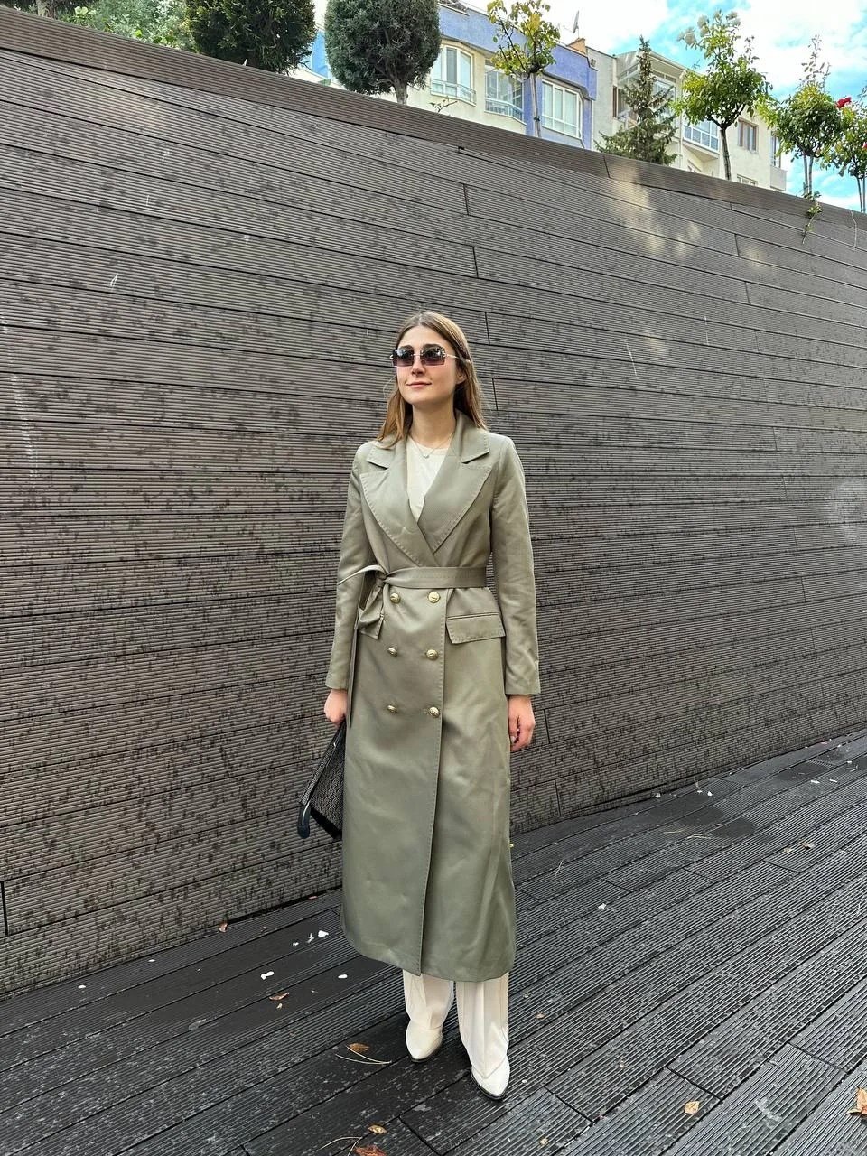 Missemramiss T4551 Haki Rosa Blazer Trençkot