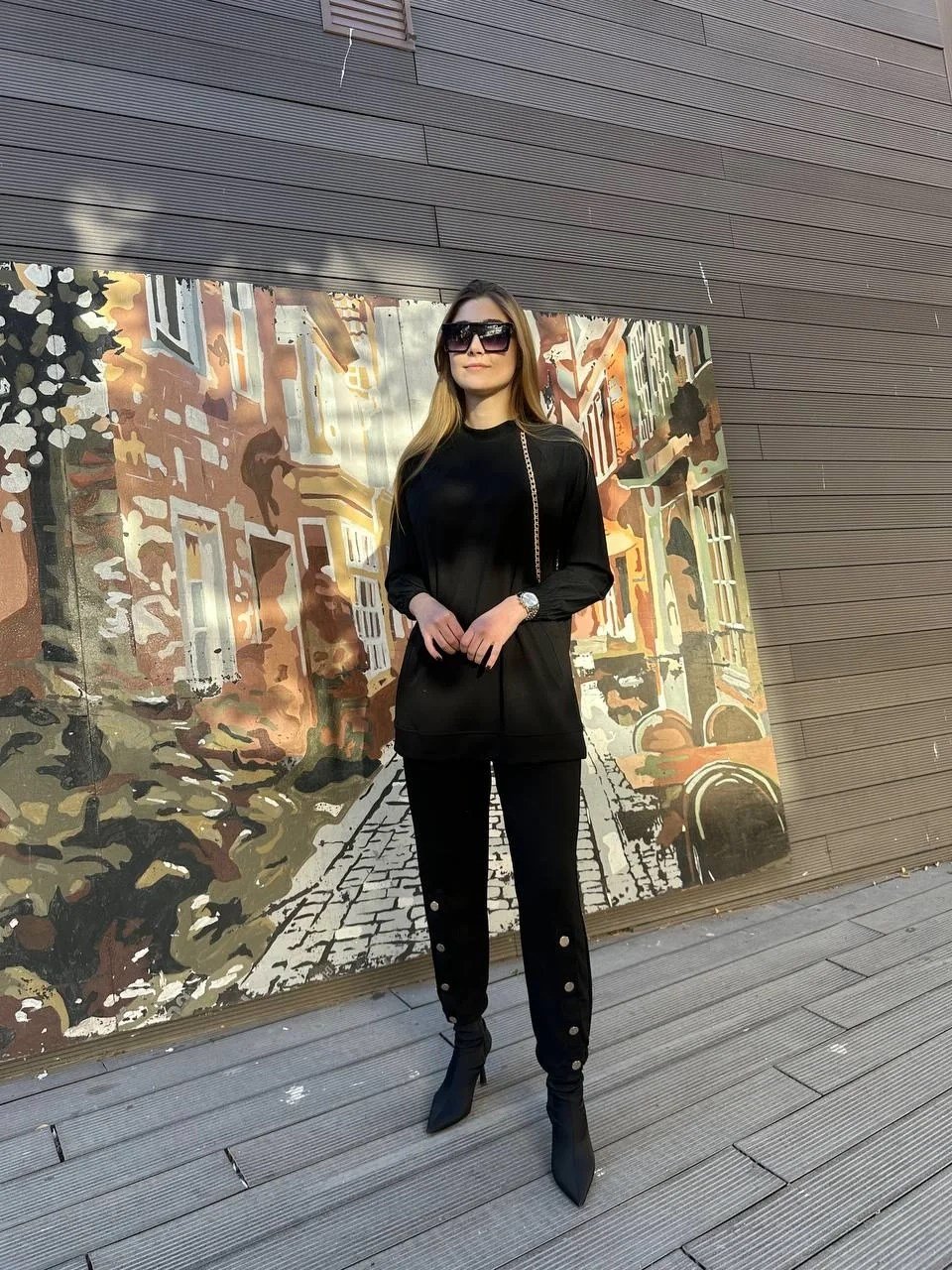 Missemramiss T4630 Siyah Ön Cepli Garnili Takım