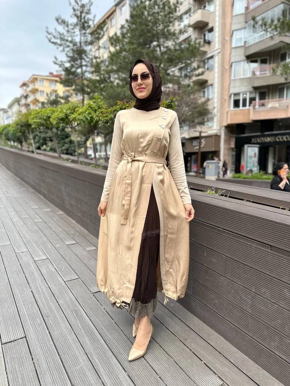 Misswhence 35806 Camel İkili Elbise
