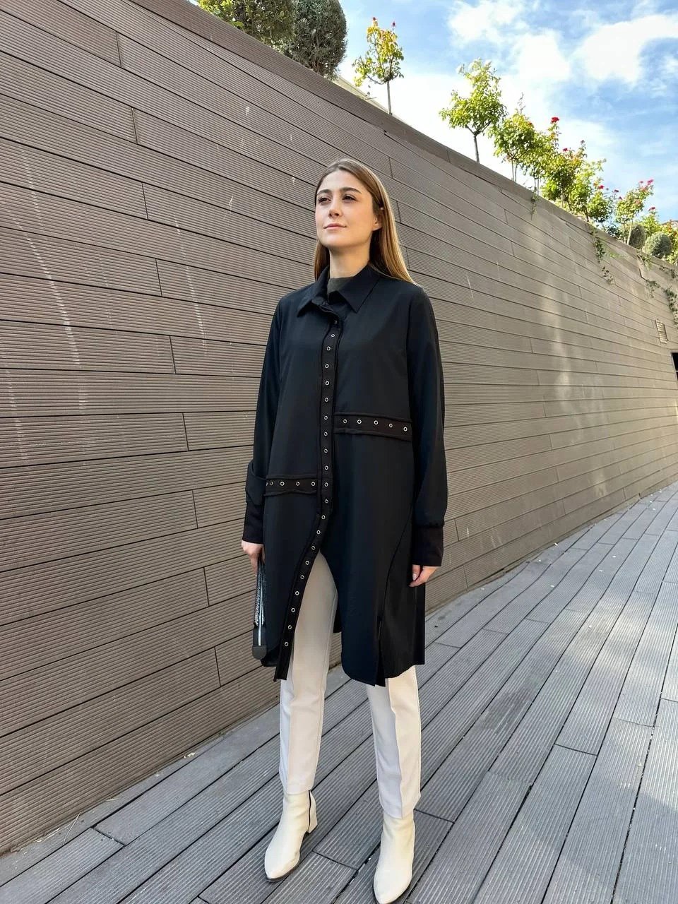 Misswhence 36412 Siyah Çıtçıtlı Gömlek Kap