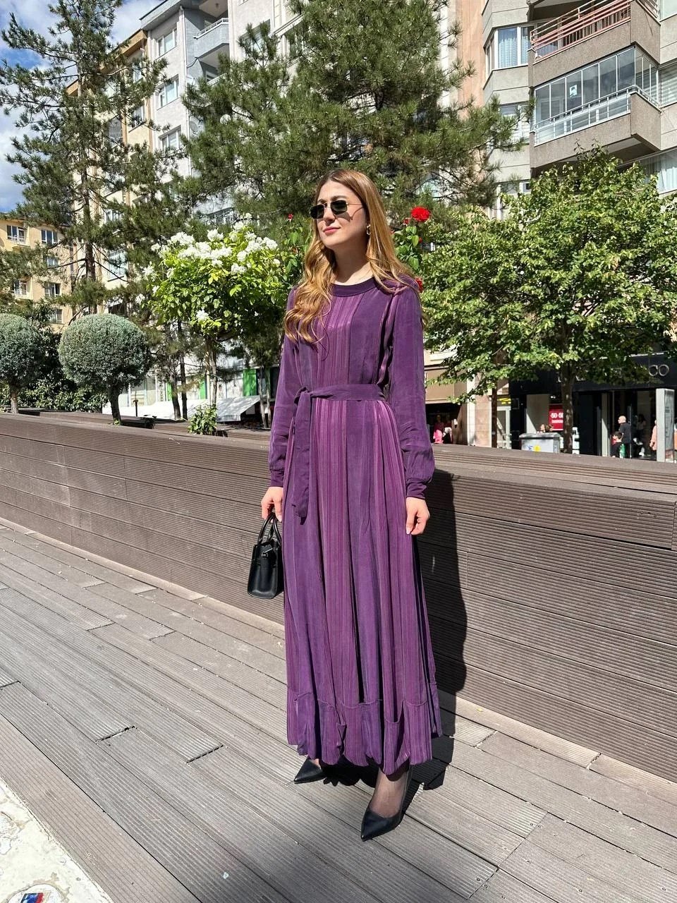 Misswhence 36820 Mürdüm İpek Elbise
