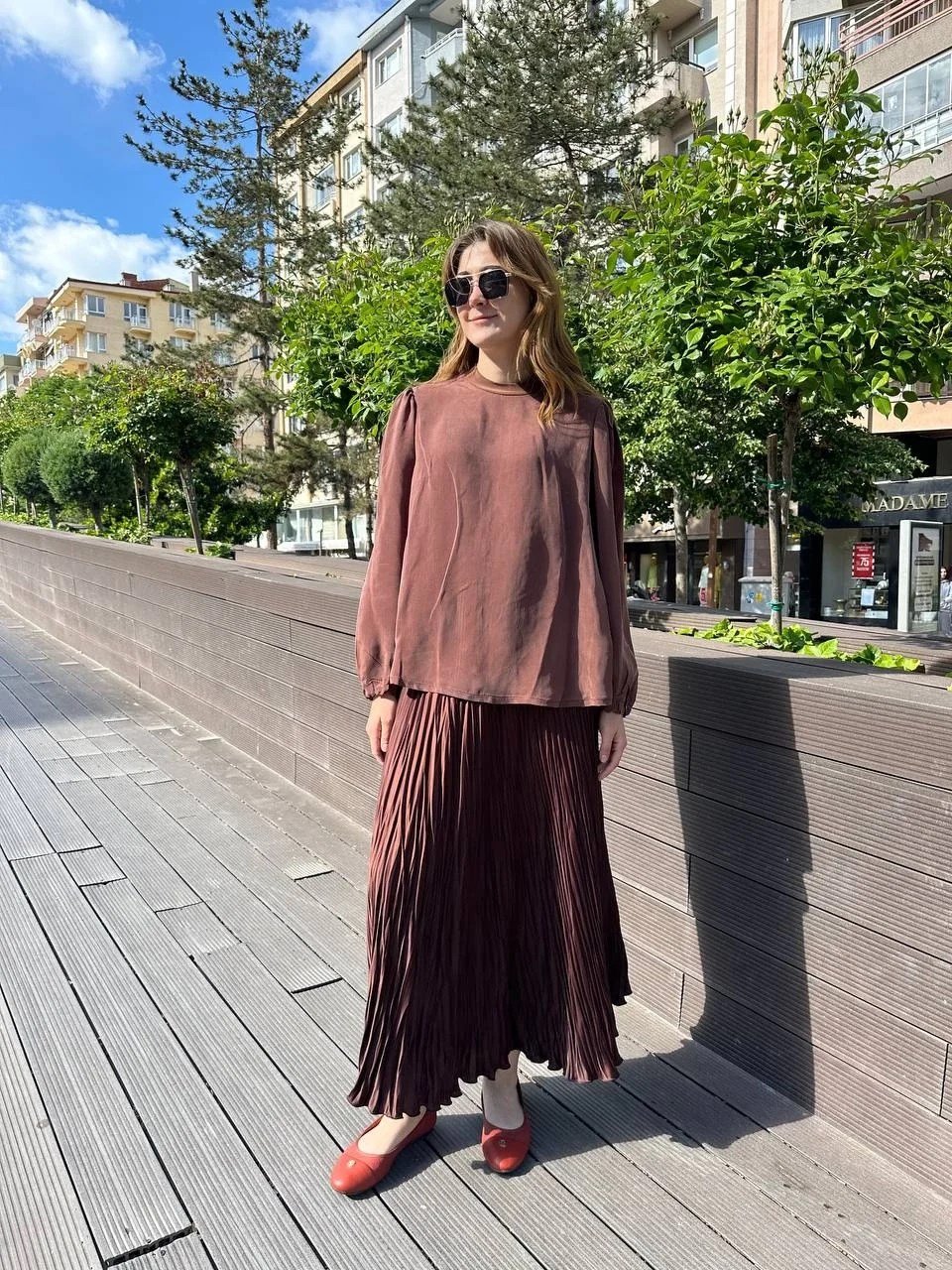 Misswhence 37019 Bakır İpek Kısa Tunik