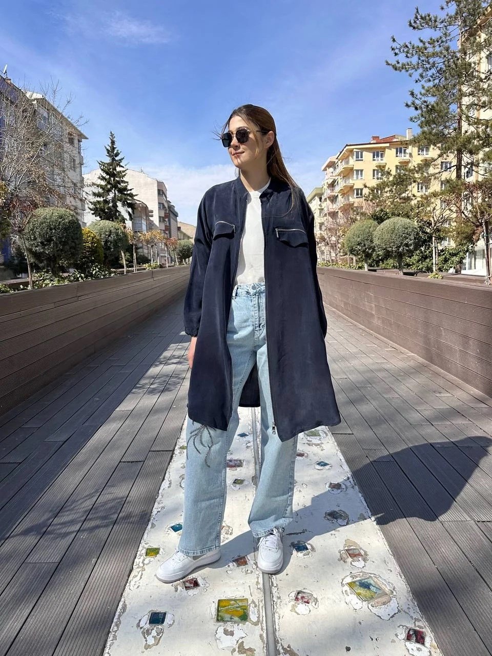 Misswhence 37402 Lacivert Fermuarlı Ara Boy Kap