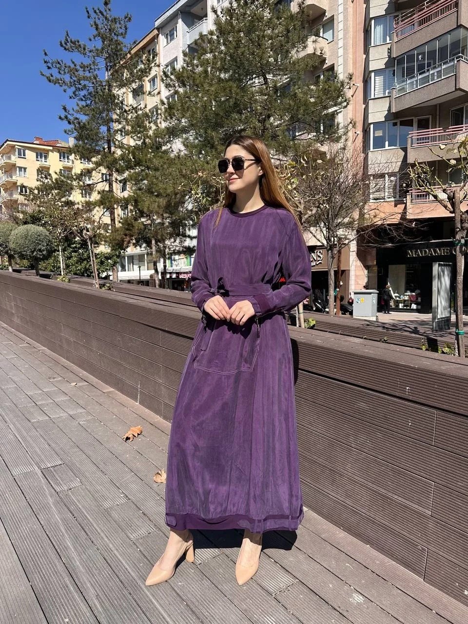 Misswhence 37838 Mürdüm Etek Ucu Detaylı Elbise