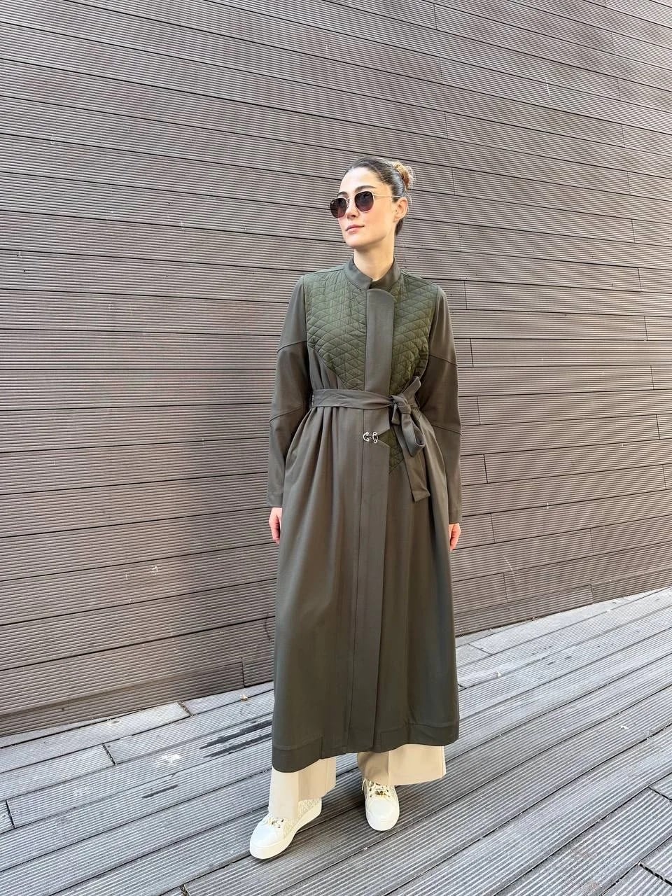 Misswhence 38527 Haki Kapitone Detaylı Kap