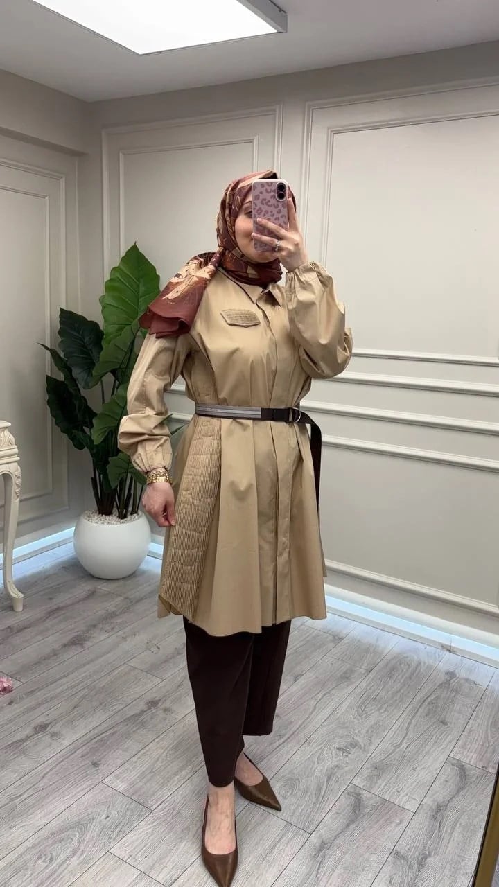 Misswhence 39305 Camel Kemerli Tunik