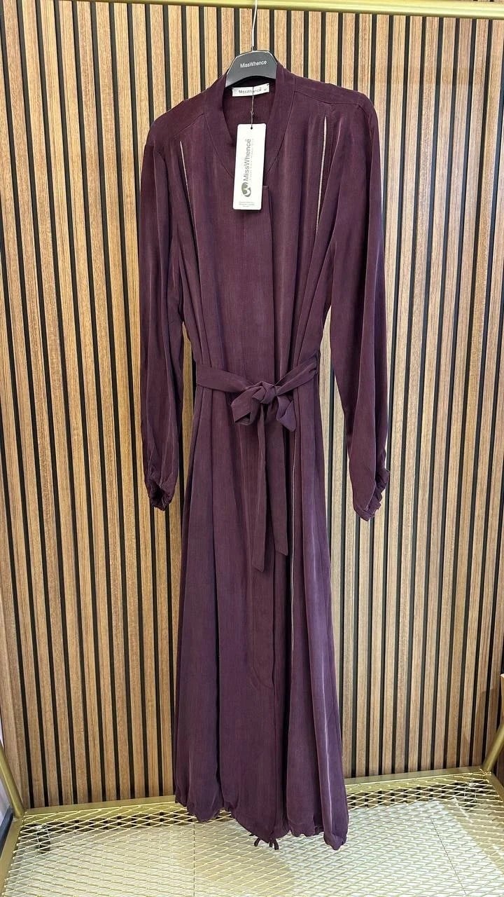 Misswhence 39501 Bordo Fermuar Detaylı Ferace