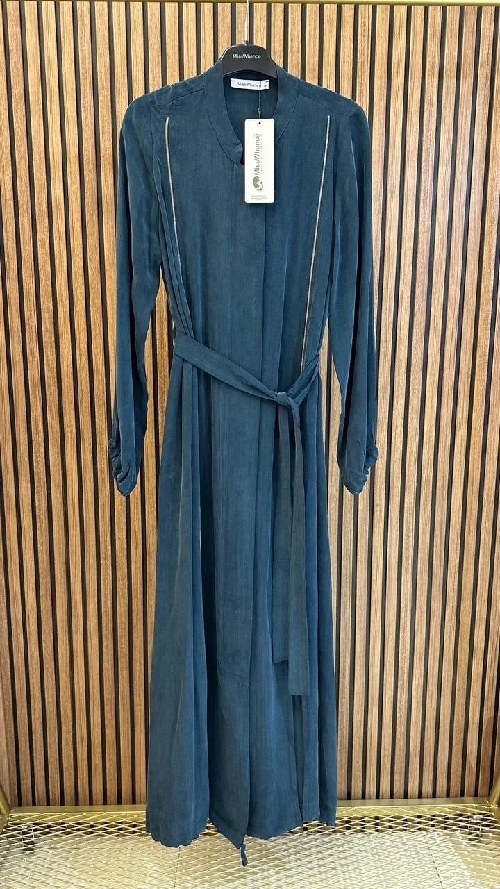Misswhence 39501 Yeşil Fermuar Detaylı Ferace