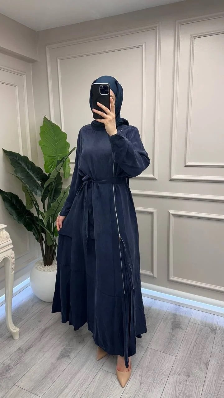 Misswhence 39809 Lacivert Fermuar Detaylı Elbise