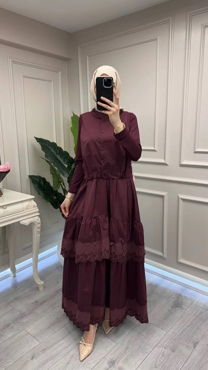 Misswhence 39834 Bordo Yelekli Elbise