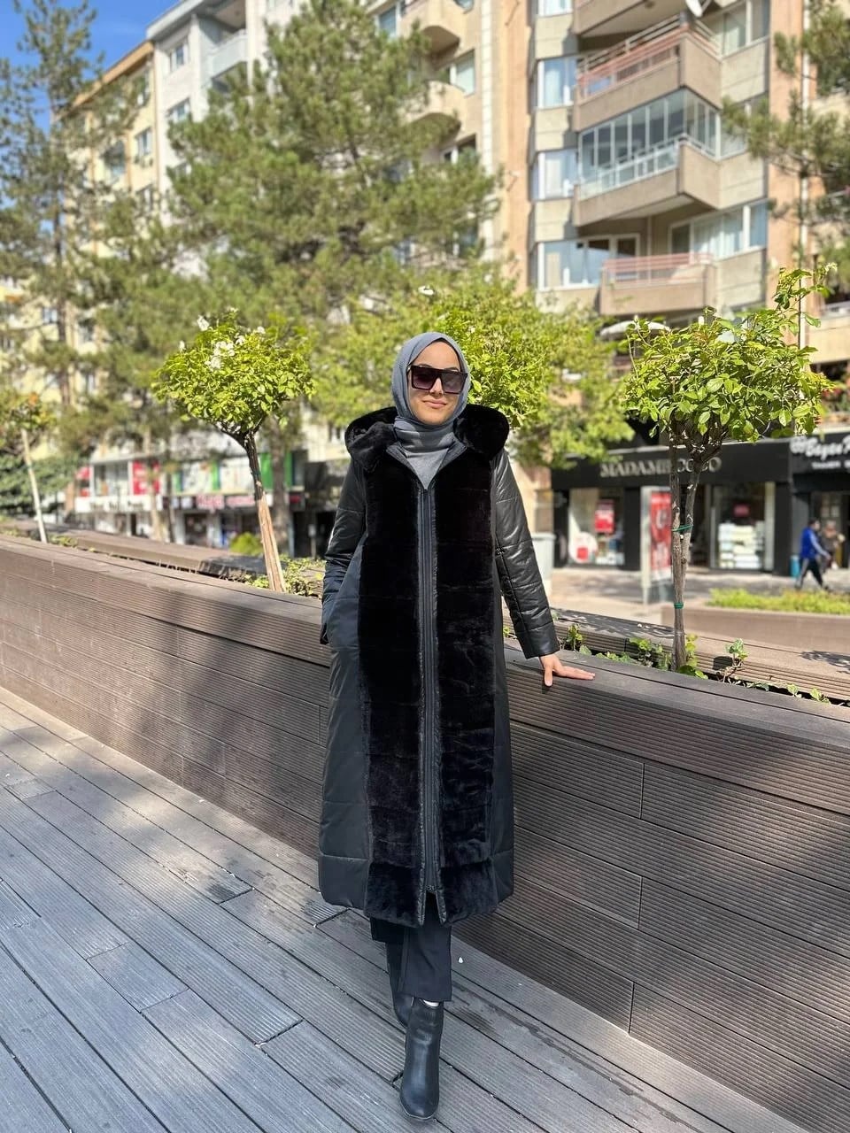 Ncl 23524 Siyah Şişme Peluş Mont