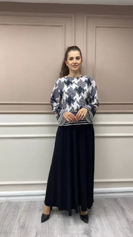 Noi 43205 Bej Kazayağı Bluz İçi Elbise