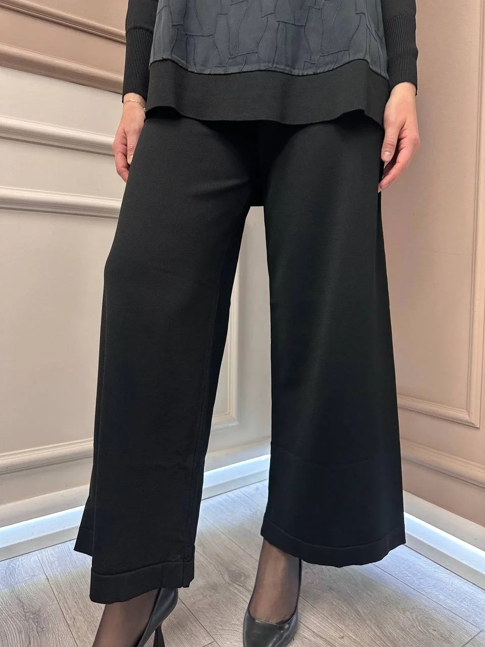 Nuss Triko 25K002 Siyah Merserize Triko Pantolon