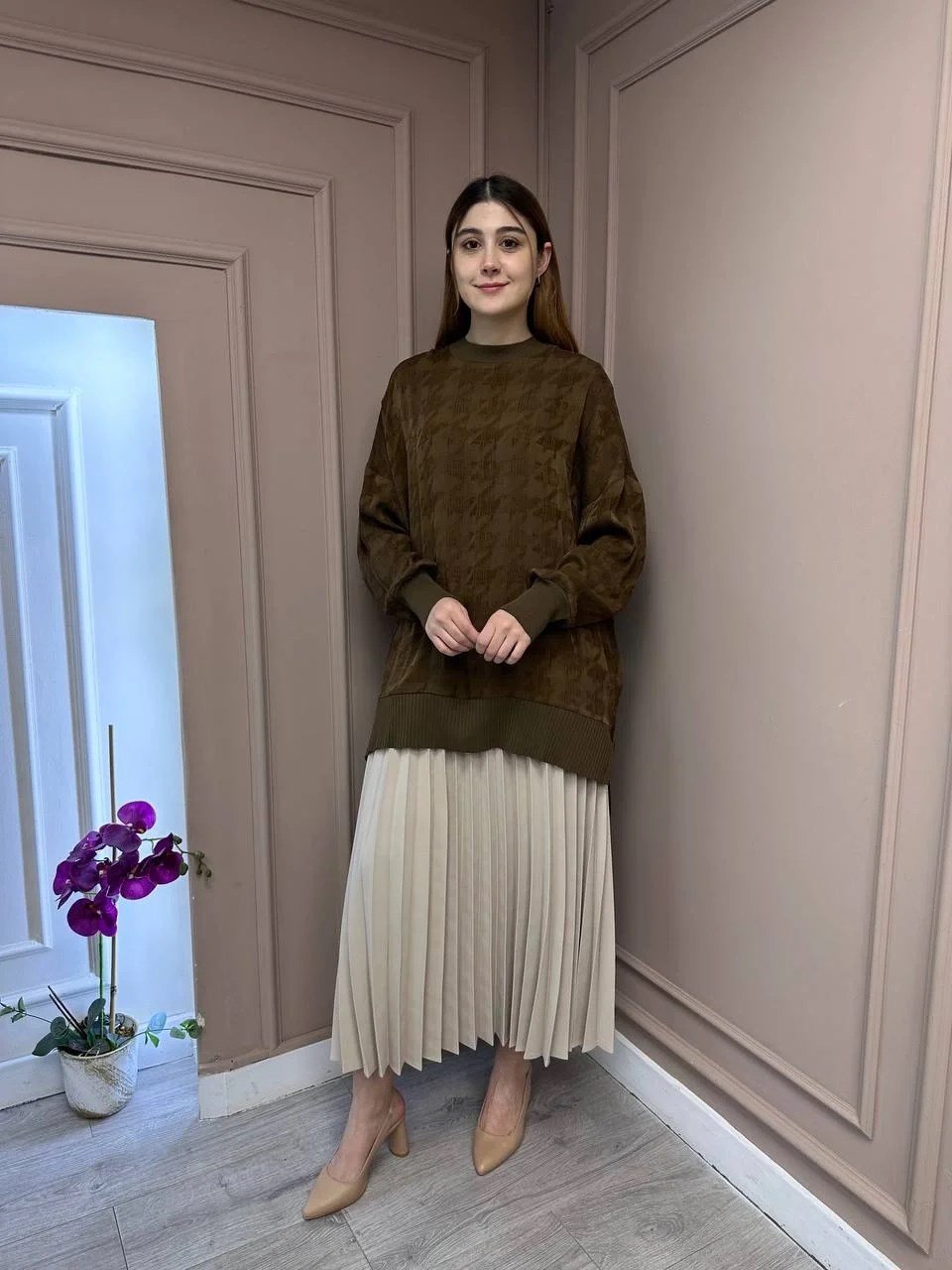 Nuss Triko 25Y3009 Kahve Tunik