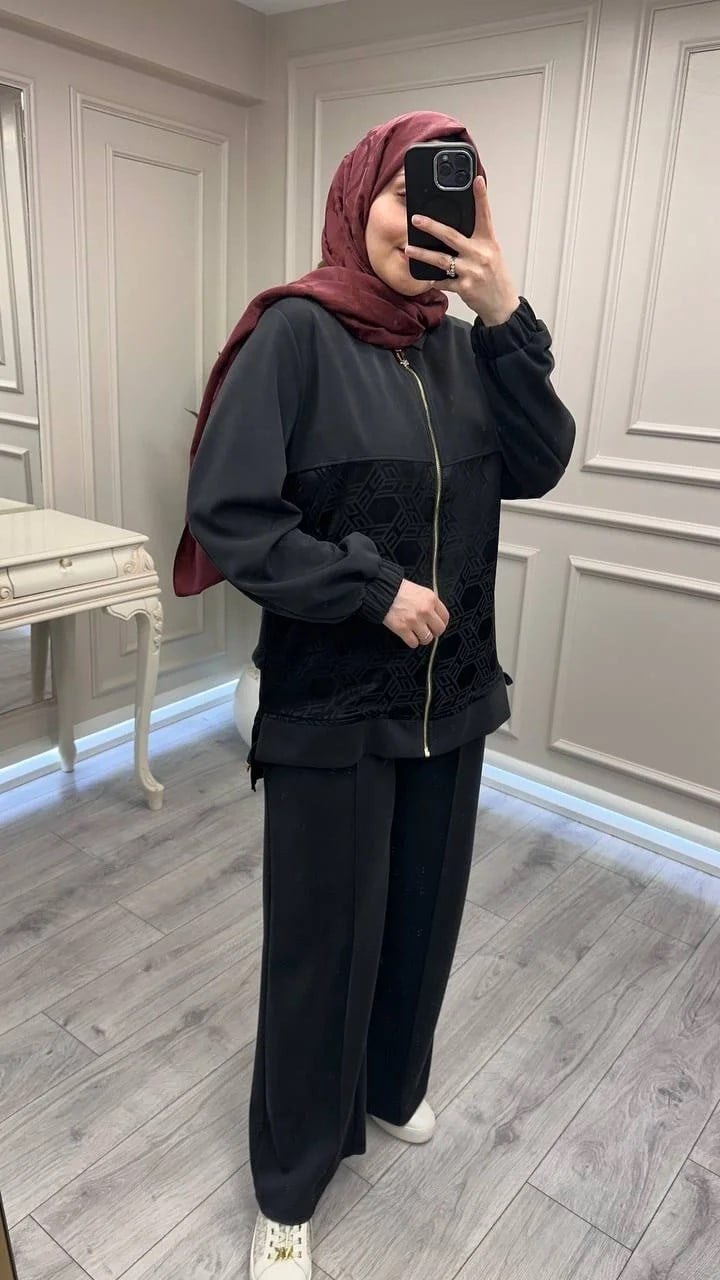 Nuss Triko 26Y1048 Siyah İkili Takım