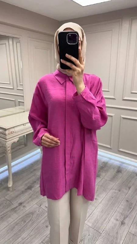 Nuss Triko 26Y3001 Fuşya Gömlek