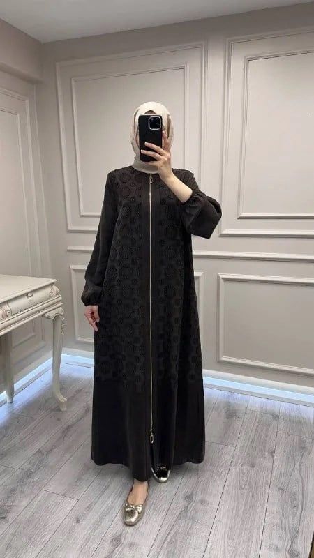 Nuss Triko 26Y6026 Kahve Fermuarlı Kap