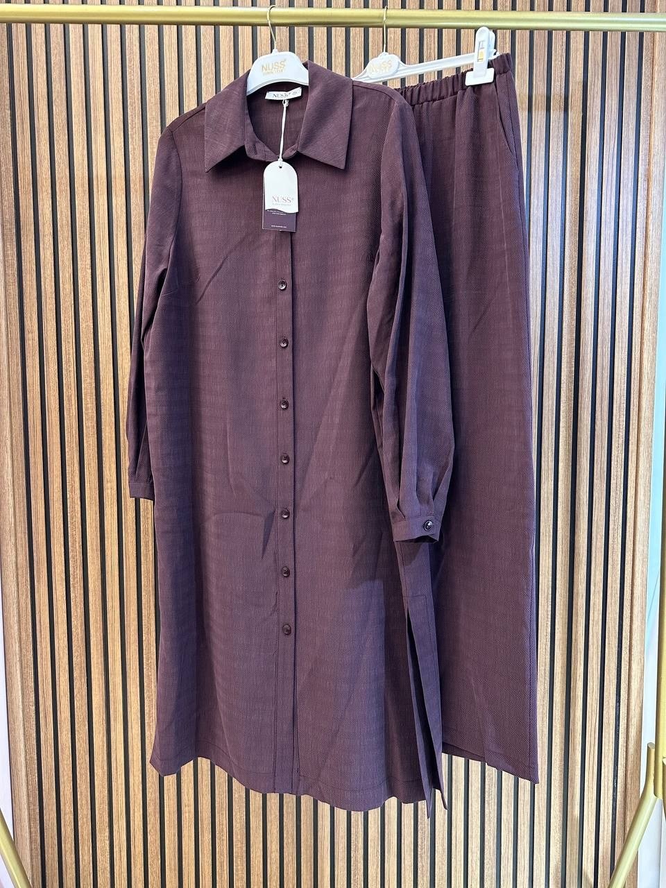 Nuss Triko 27K1096 Mürdüm Uzun Tunik Takım