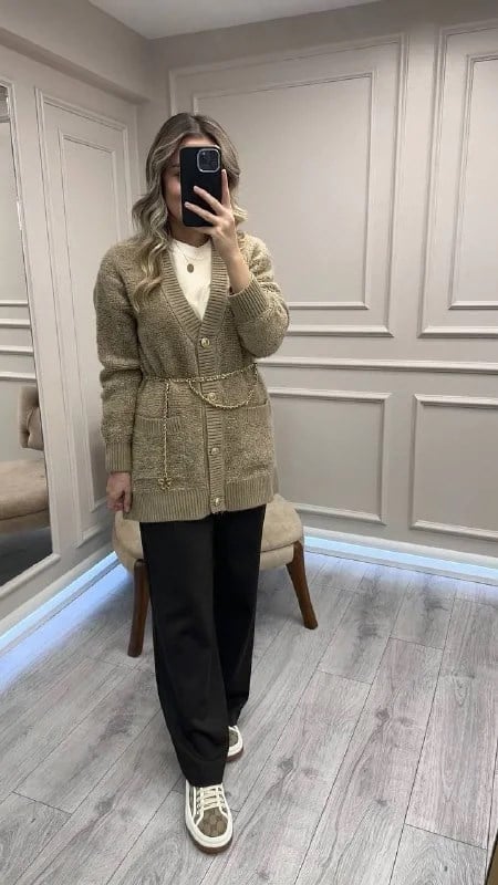 Venöve 26FWHRK0003 Bej Norre Hırka