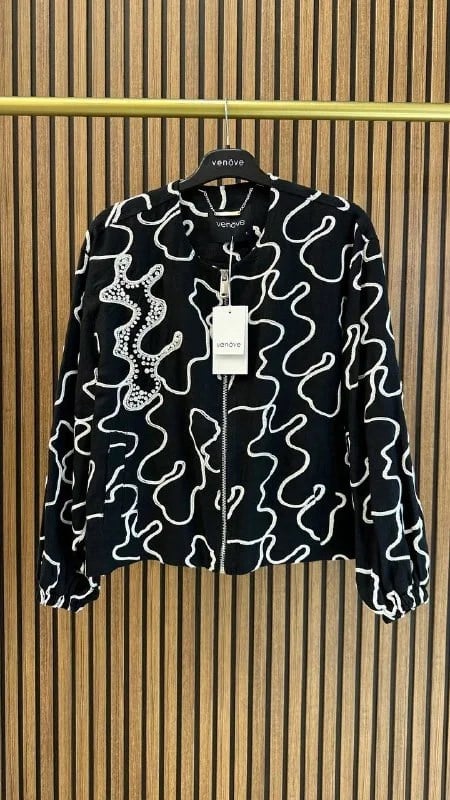 Venöve 26SSCEK0019 Siyah Mari Ceket