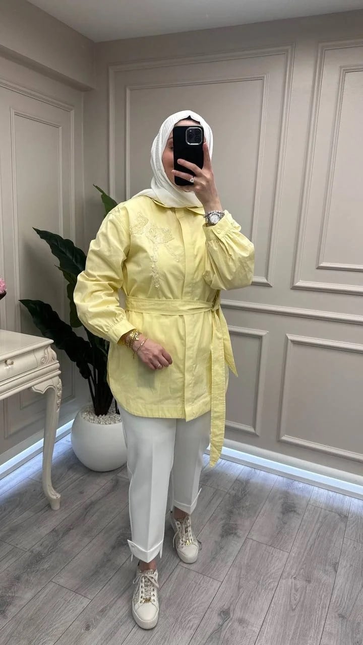 Venöve 26SSGOM0026 Sarı Lia Gömlek