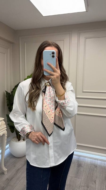 Venöve 27FWGOM0010 Beyaz Rosalith Gömlek