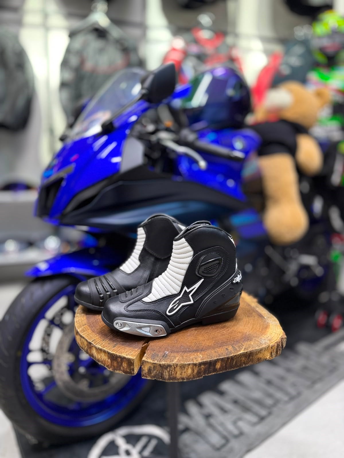 Alpinestars Deri Botu Siyah-Beyaz