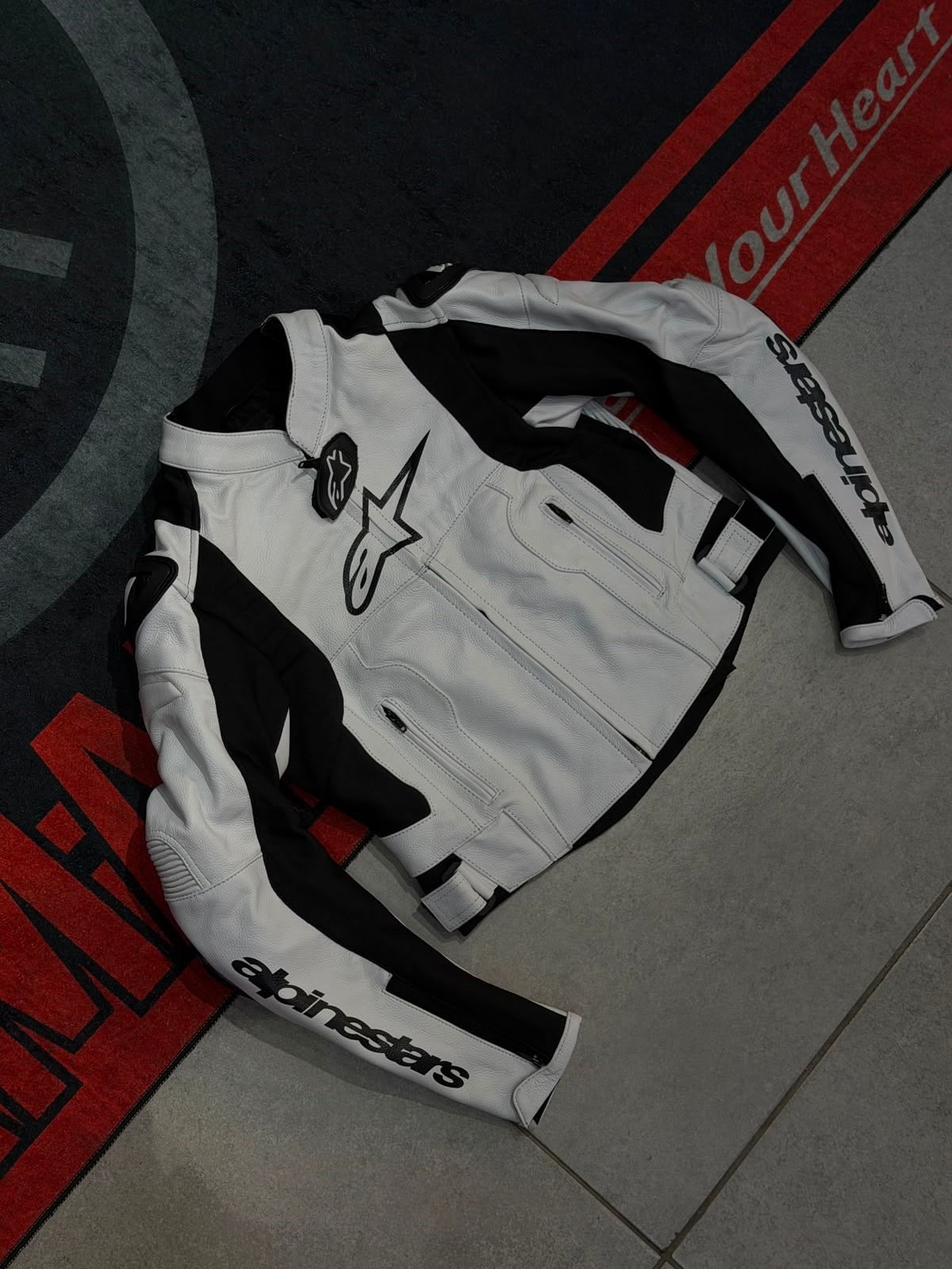 Alpinestars Kadın Deri Ceketi Beyaz Hörgüçsüz