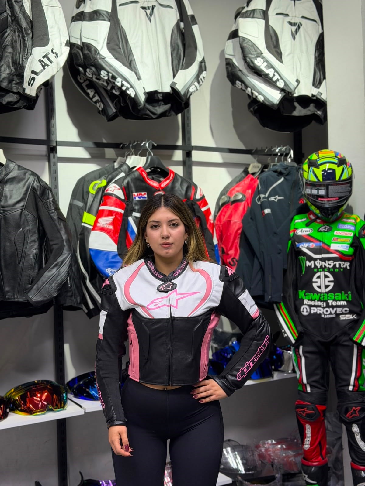 Alpinestars Kadın Deri Ceketi Pembe