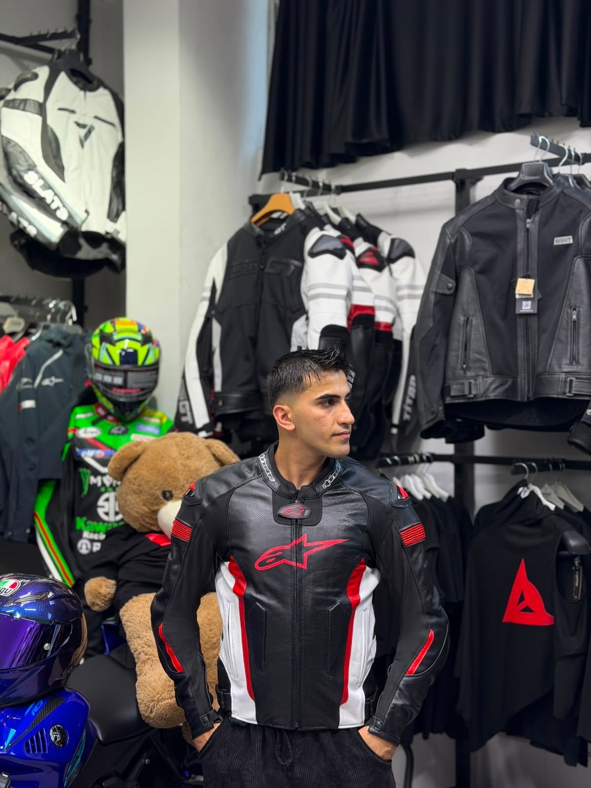 Alpinestars Motor Ceketi (Beyaz-Kırmızı)