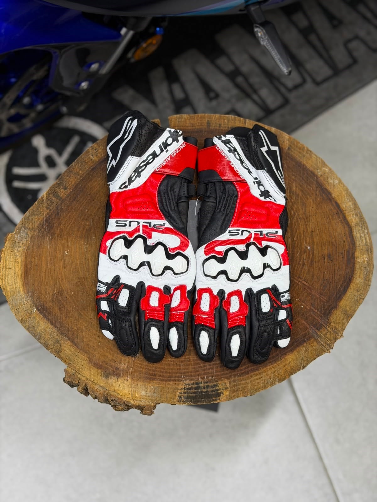 Alpinestars Plus Eldiveni Beyaz-Kırmızı