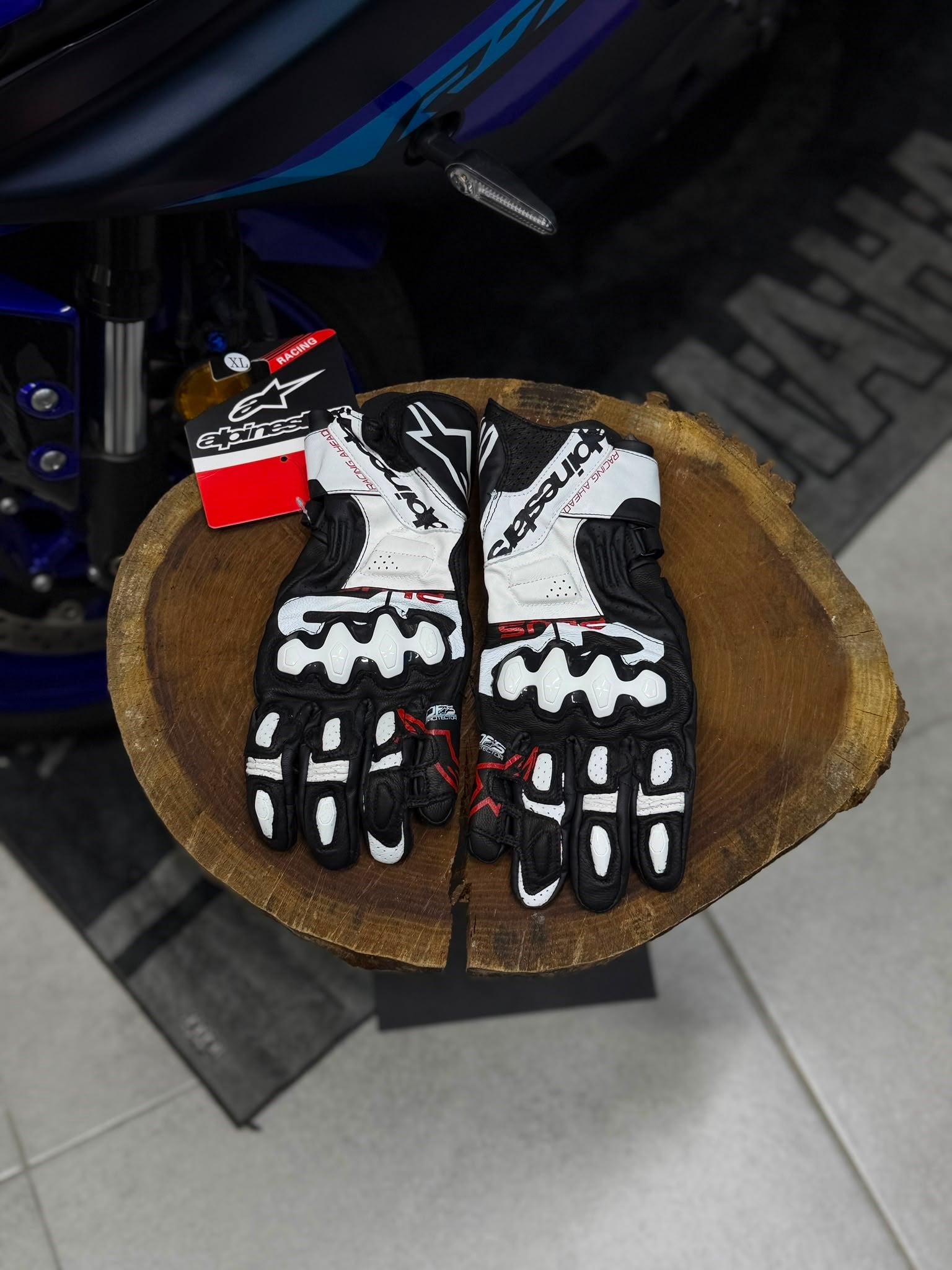 Alpinestars Plus Eldiveni Siyah-Beyaz