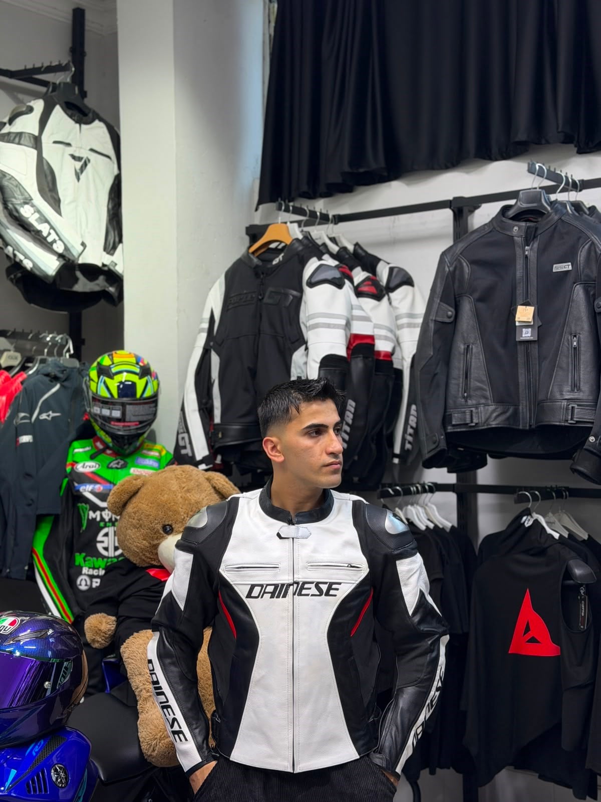 Dainese Sport Hörgüçsüz Deri Ceketİ Beyaz