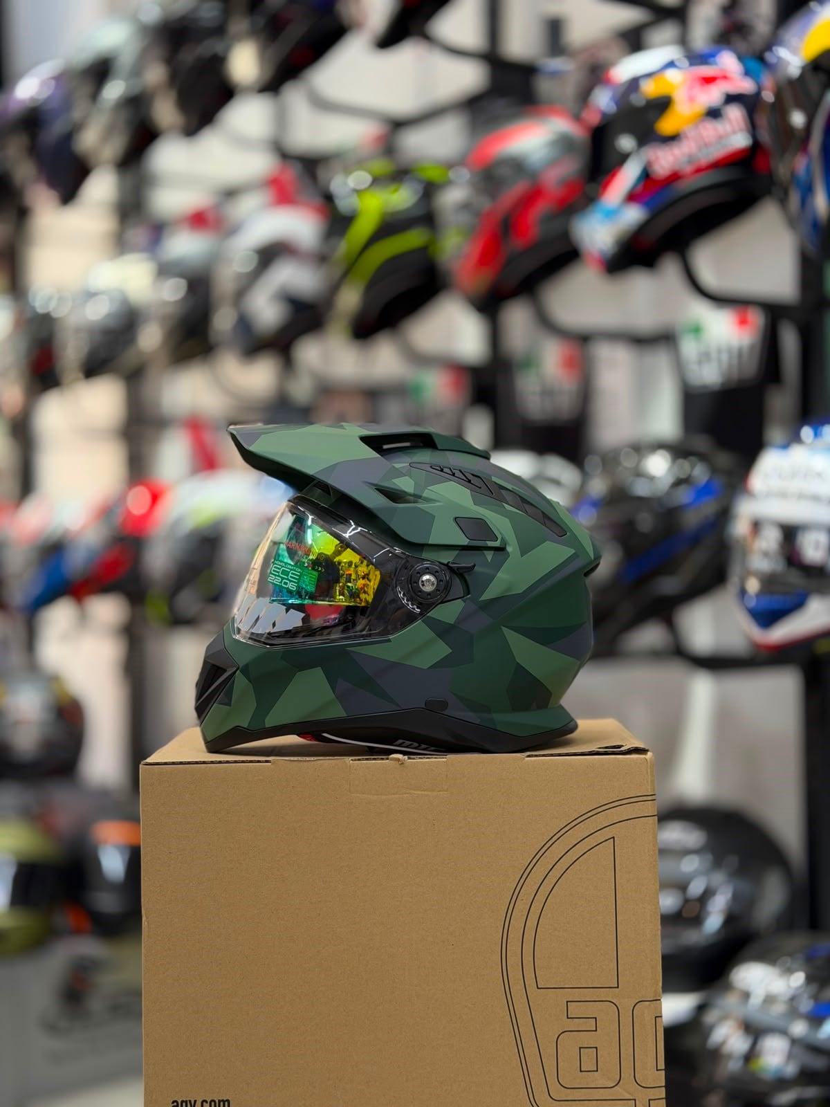 MT Adventure Kamuflaj Yeşil Dual Sport Kask