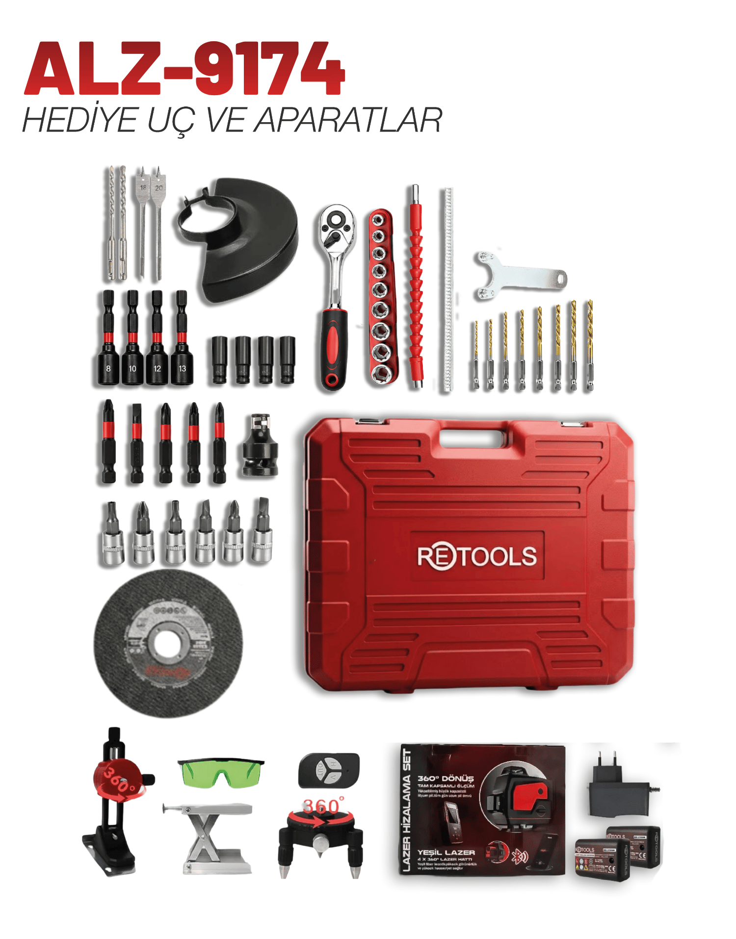 7'LI SET BORDO ( 4'LÜ SET (100 NM) + 3'LÜ SET (LAZER -LAZER METRE -TRİPOD AYAK)
