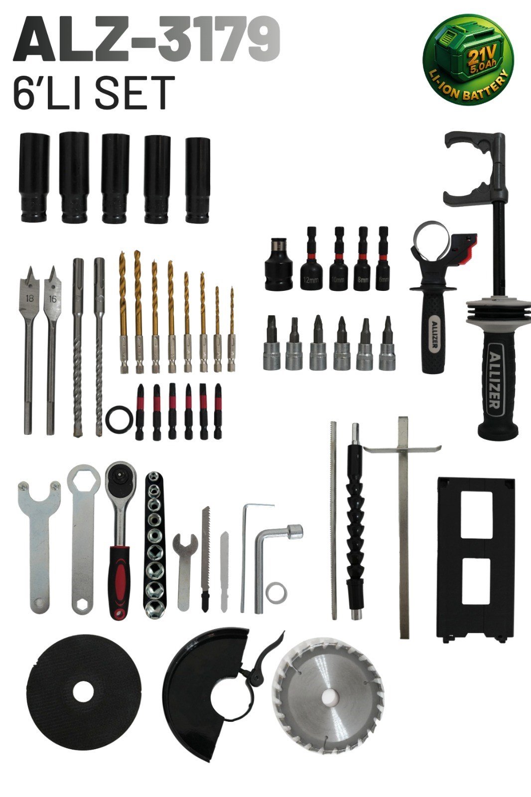 Allizer 6'Lı Set Gri (Dekupaj - Daire Testere)
