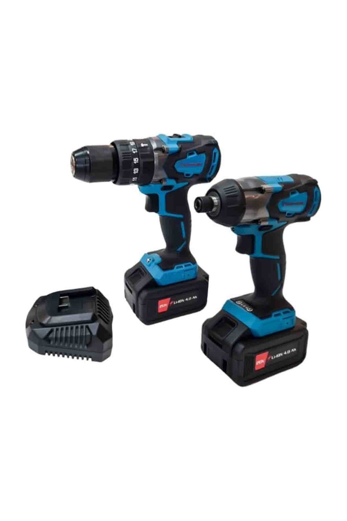 CATPOWER AKÜLÜ DARBELİ VİDALAMA VE TORKLU VİDALAMA SETİ+2 ADET 4.Ah akü+ŞARJ CİHAZI