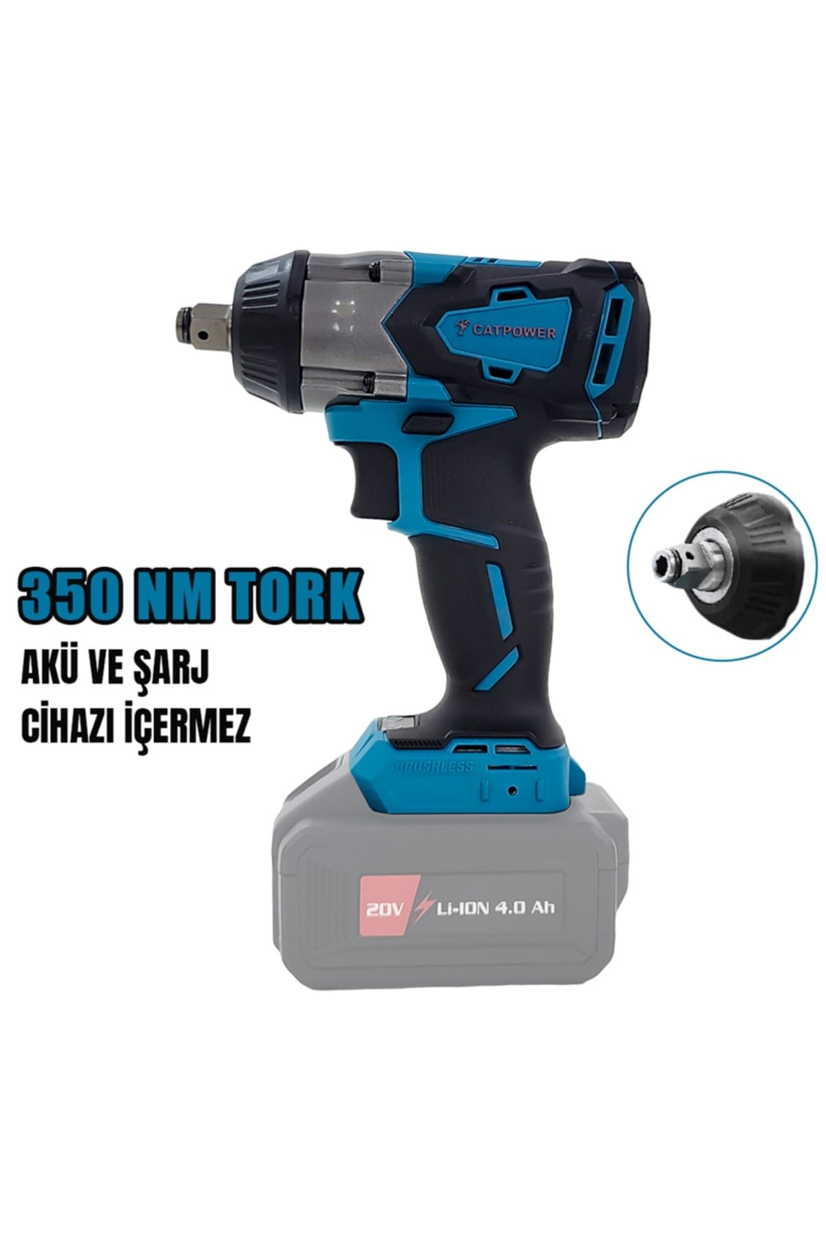 CATPOWER KÖMÜRSÜZ AKÜLÜ SOMUN SIKMA VE TORKLU VİDALAMA 1/2'' 20V 2.0Ah /4.0Ah