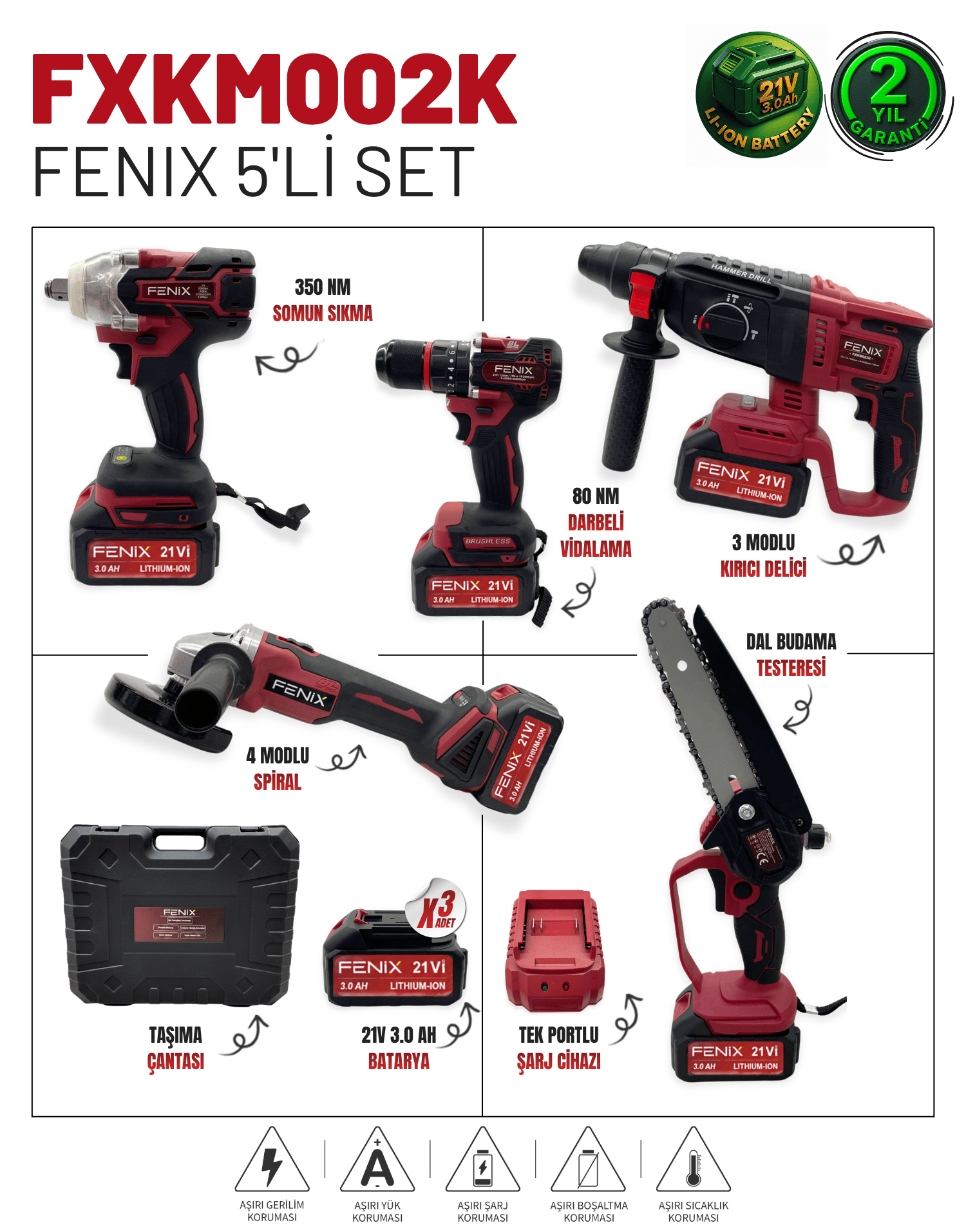 Fenix 5'Li Set(Dal Budama Testeresi)