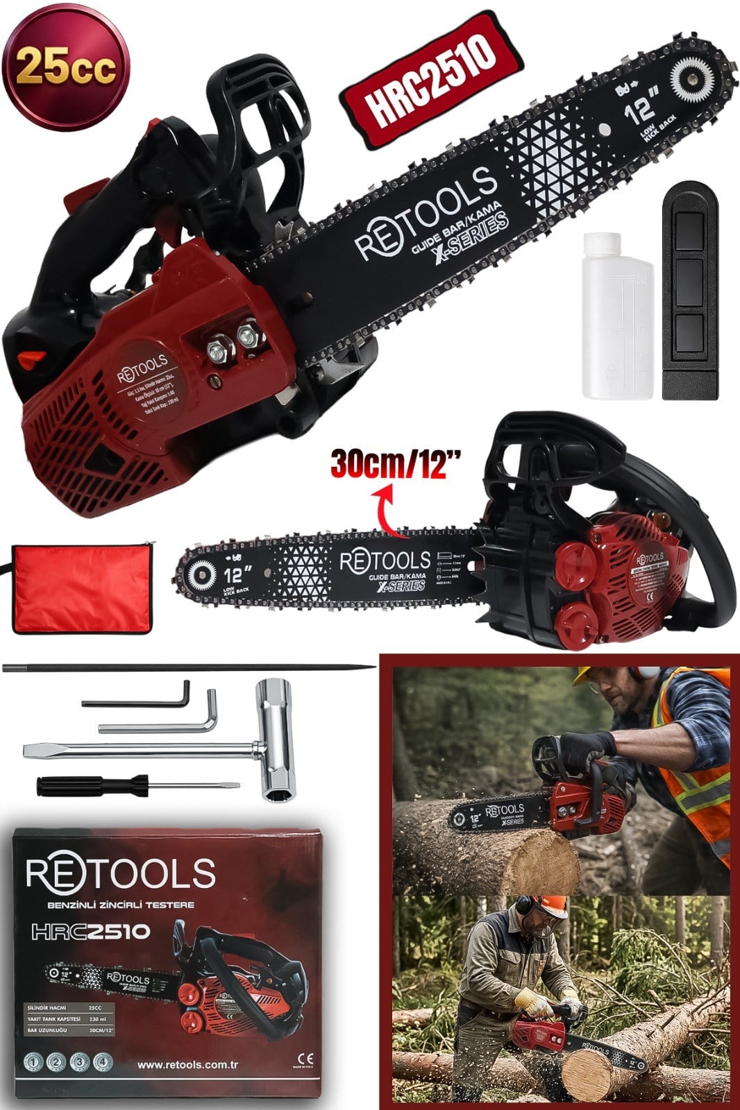 HRC2510 RETOOLS BORDO BENZİNLİ TESTERE 25cc