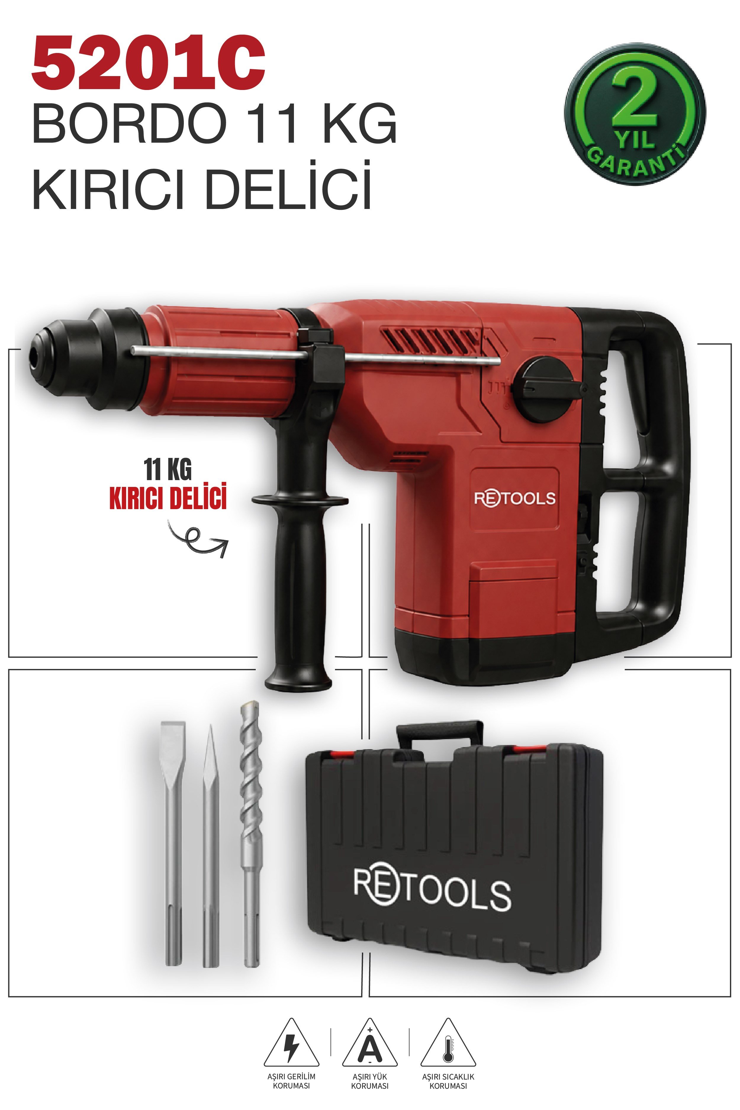 RETOOLS BORDO 11 KG KIRICI DELİCİ HİLTİ