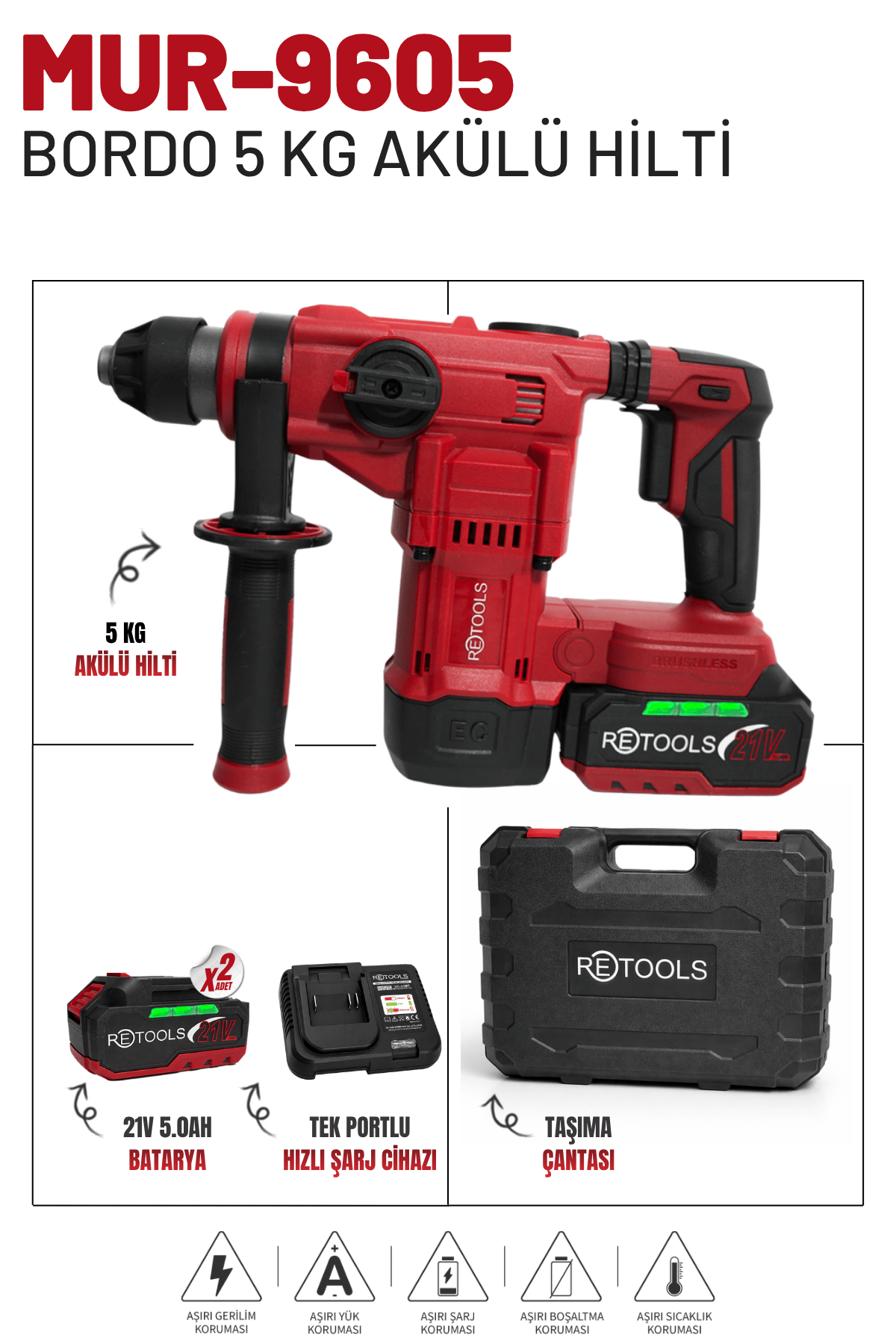 Retools Bordo 5 Kg Akülü Hilti