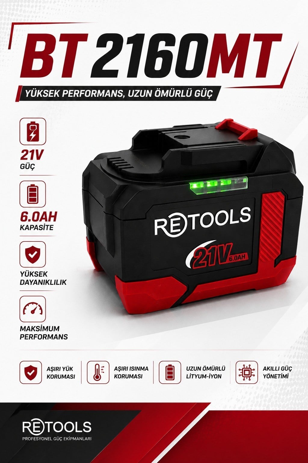 RETOOLS BORDO 6.0 AH 21V BATARYA