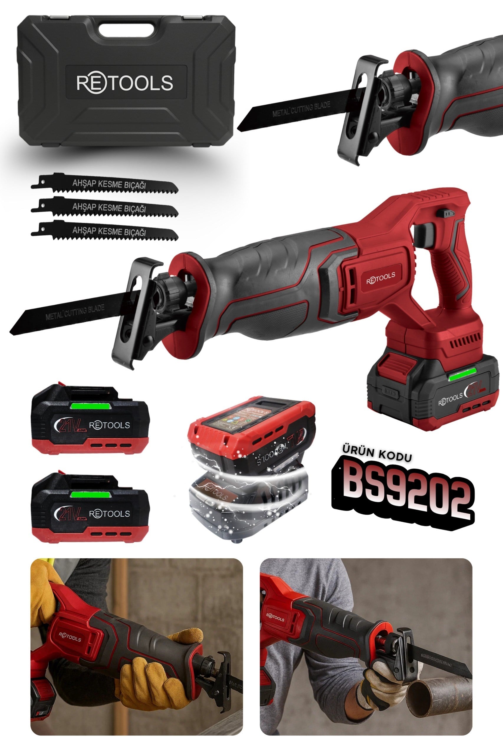 RETOOLS BORDO ŞARJLI TİLKİ KUYRUĞU TESTERE