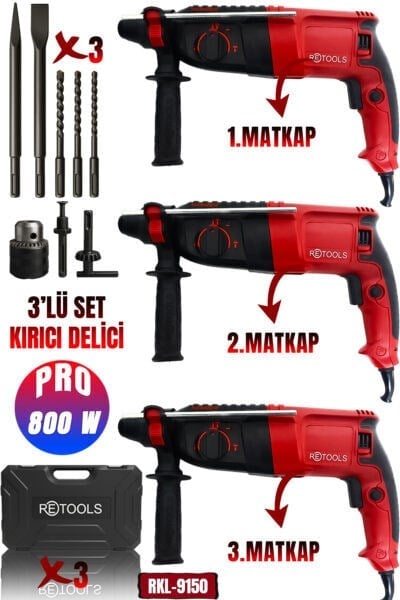 RKL-9150 RETOOLS BORDO 3’LÜ SET (2.26) KIRICI DELİCİ MATKAP