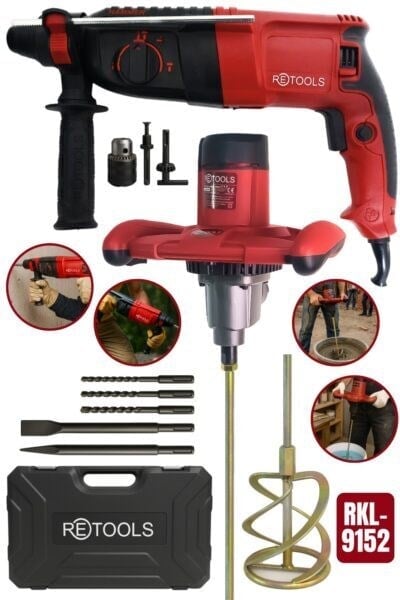 RKL-9152 RETOOLS BORDO 2 Lİ SET (2.26 HİLTİ + 2000 W KARIŞTIRICI)